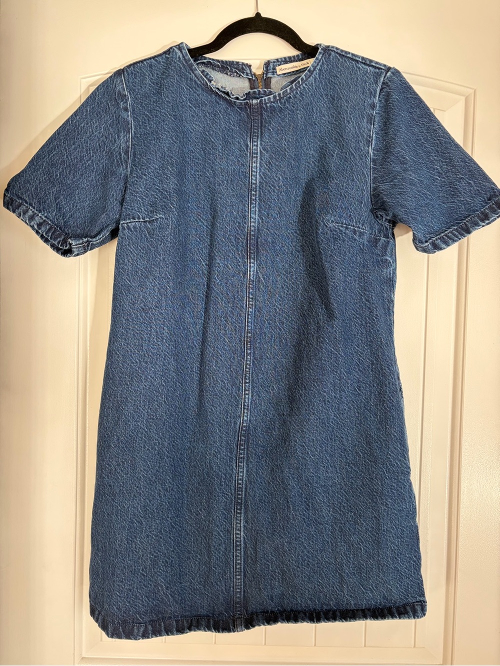 Abercrombie & Fitch Blue Denim Short-Sleeve Shift Dress